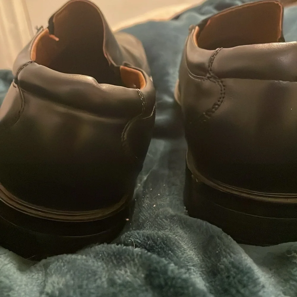 Men's Black Leather Slip-On Shoes
